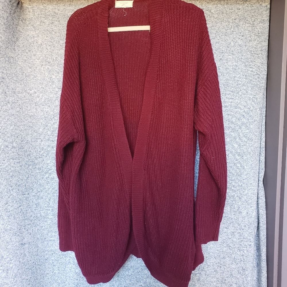 Red Maroon Burgundy Cardigan Sweater 2xl Womens